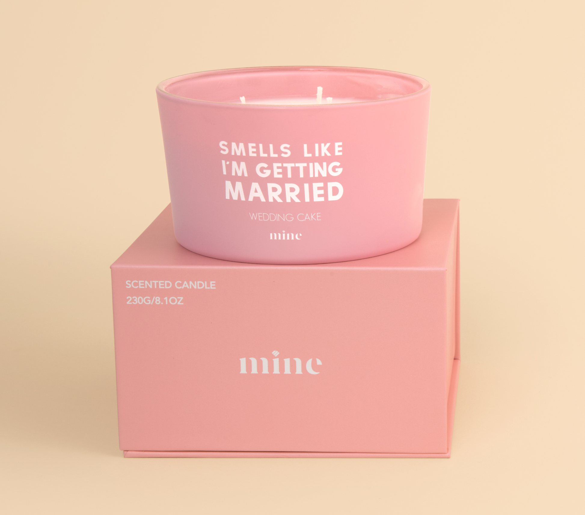 Wedding Cake Candle - The Mine Company - Smells Like I'm Getting Married - 8oz Pink Candle